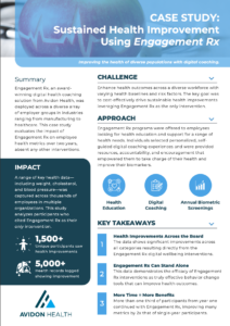 Cover page of the Engagement Rx Case Study detailing the positive health outcomes achieved through digital health coaching in diverse industries.